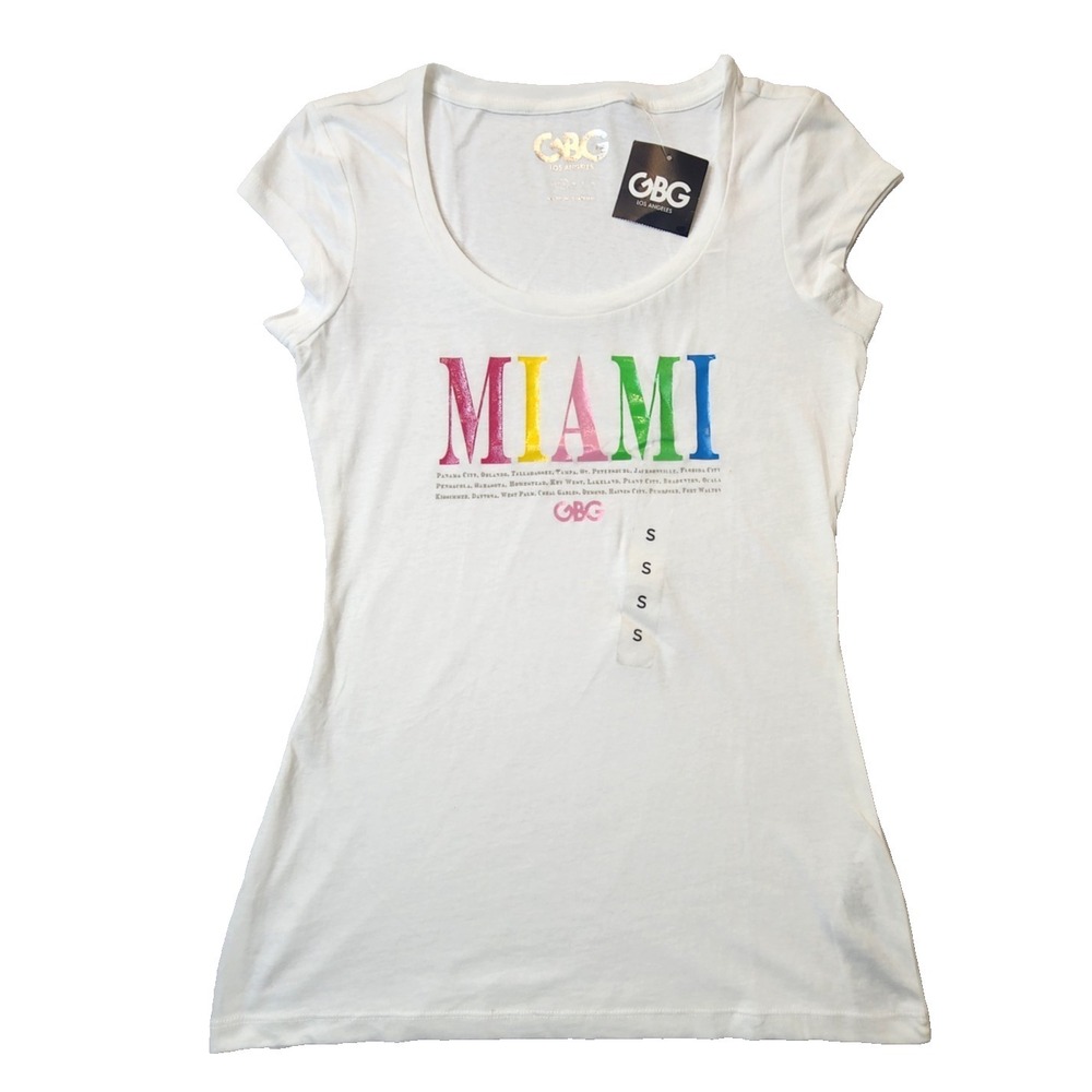 G by Guess Los Angeles Women's T-Shirt Short Sleeve Miami Tee Size Small
